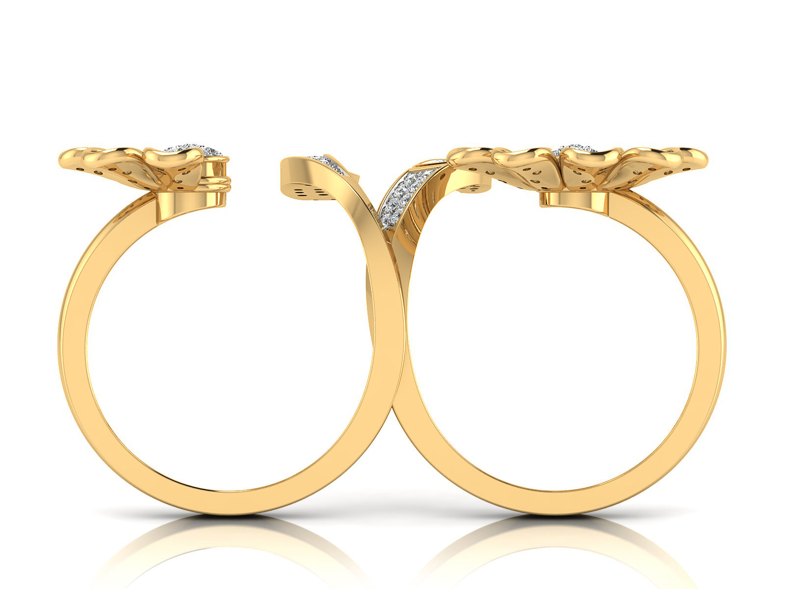 Floral Twin Diamond Ring