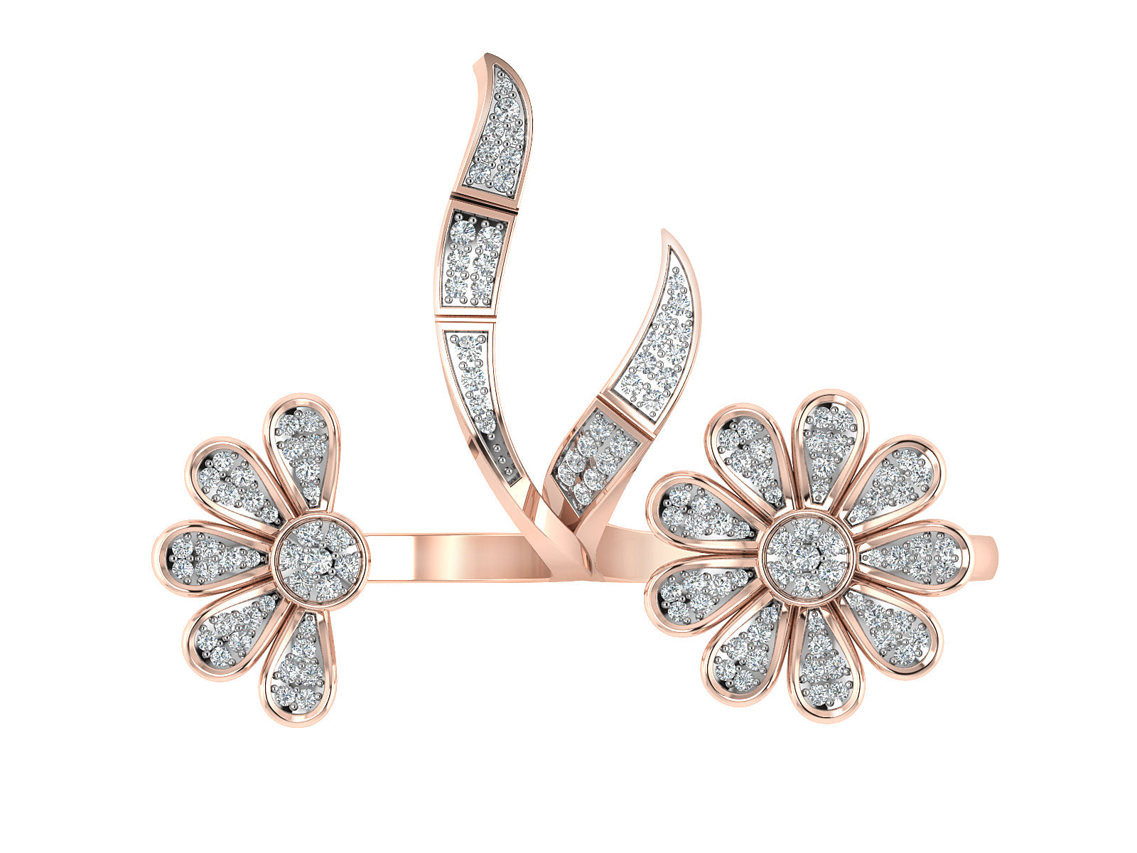 Floral Twin Diamond Ring