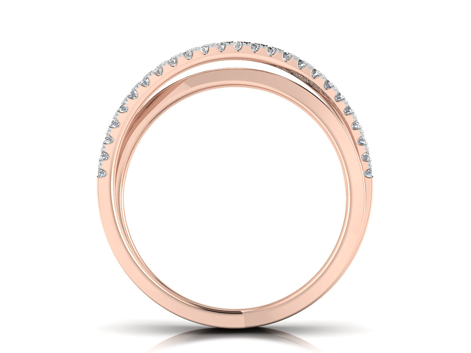 Glitzy Crossover Diamond Ring