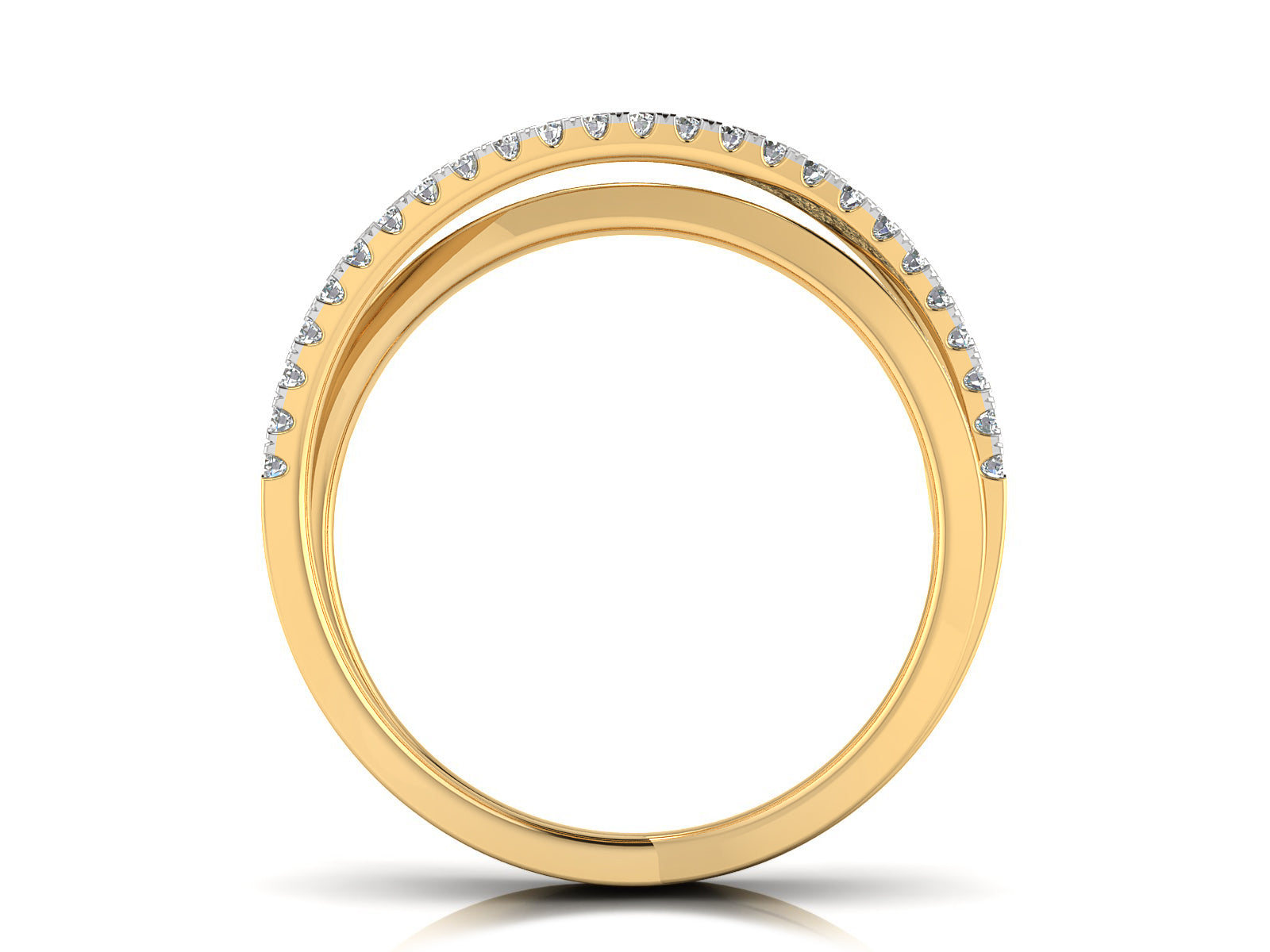 Glitzy Crossover Diamond Ring