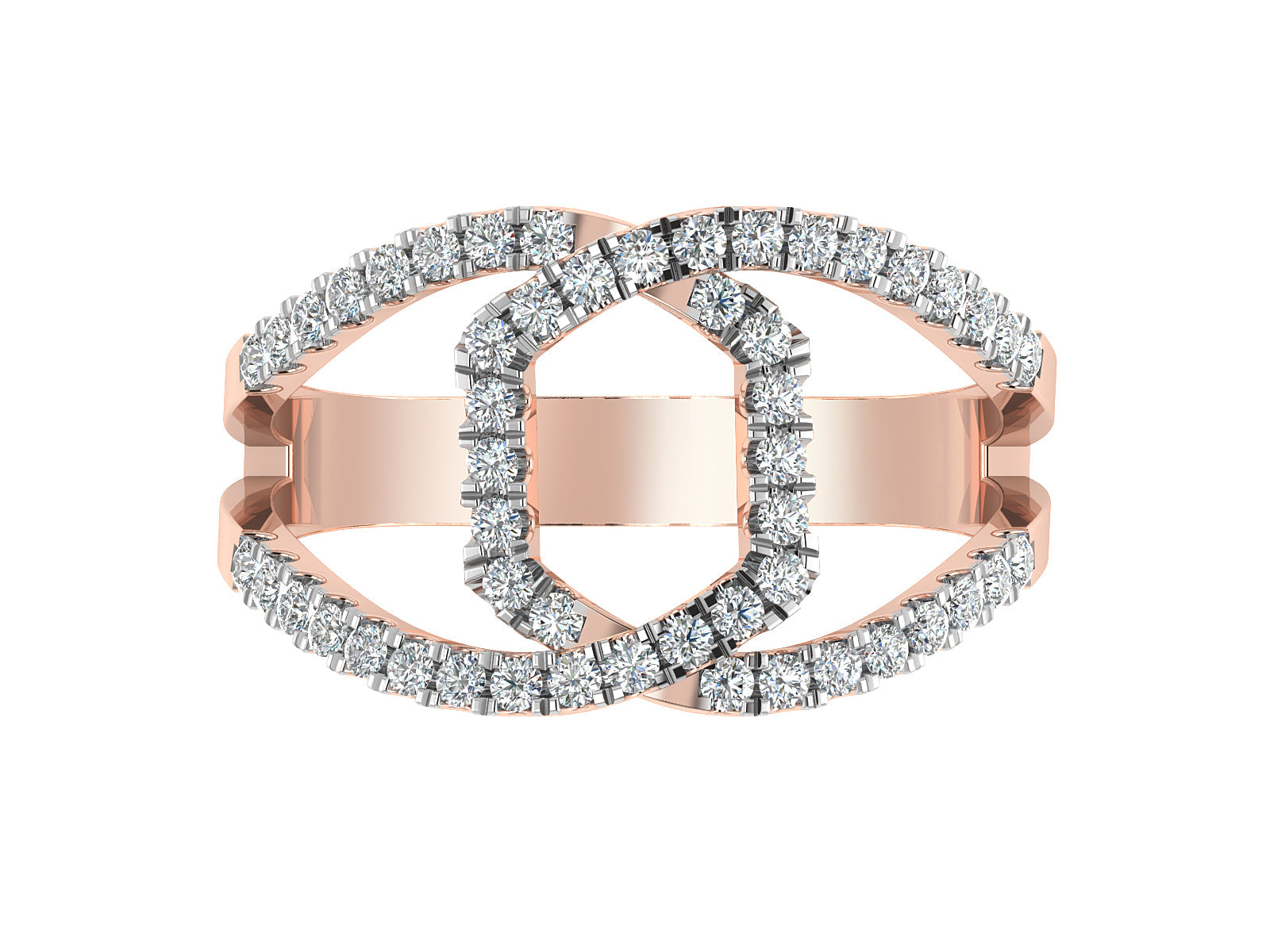 Glitzing  Crossover Diamond Ring