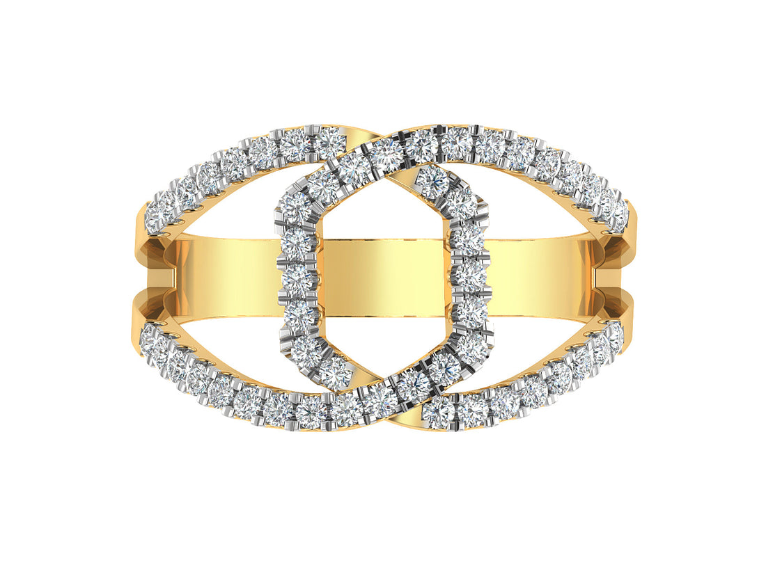 Glitzing  Crossover Diamond Ring