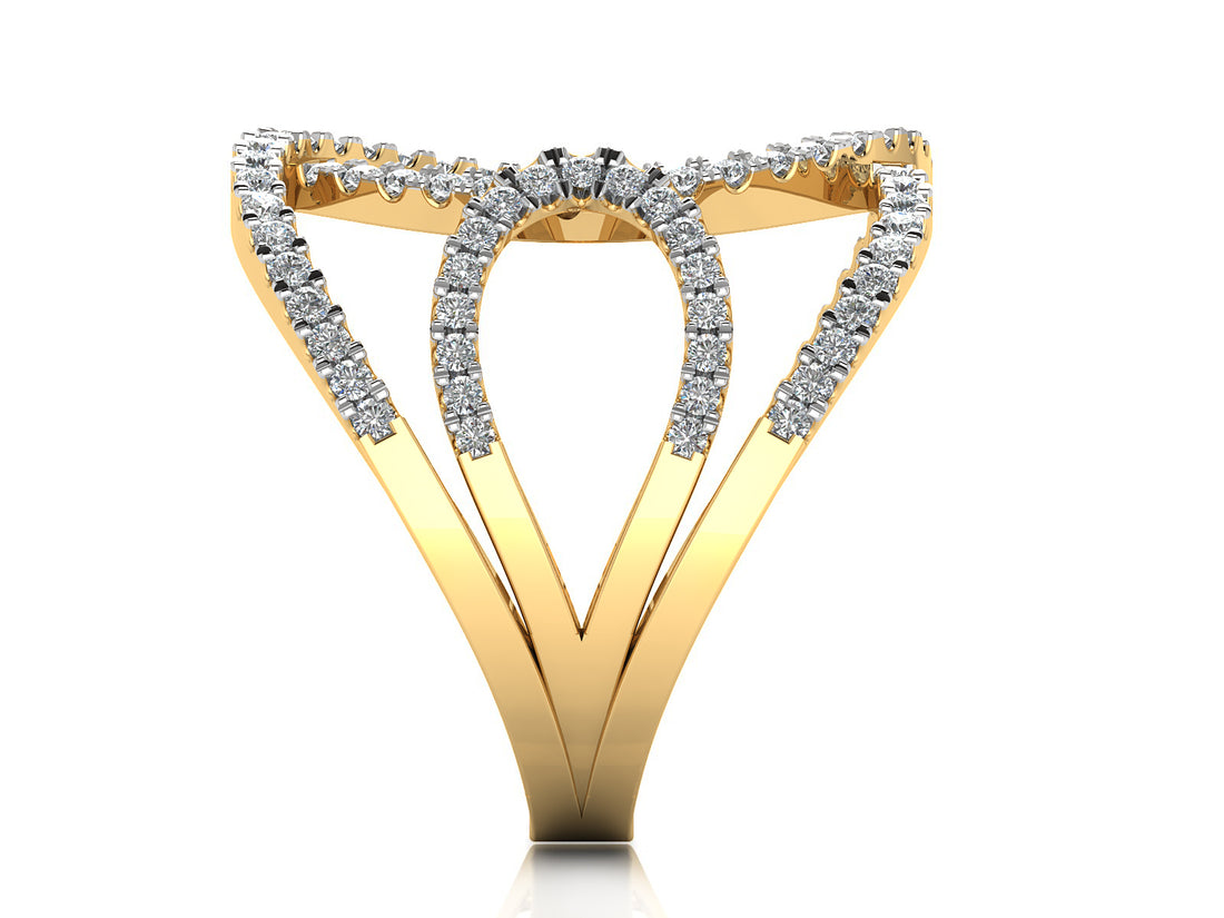 Swirling Flow Diamond Ring