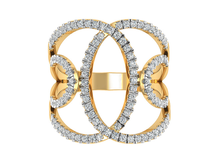 Swirling Flow Diamond Ring