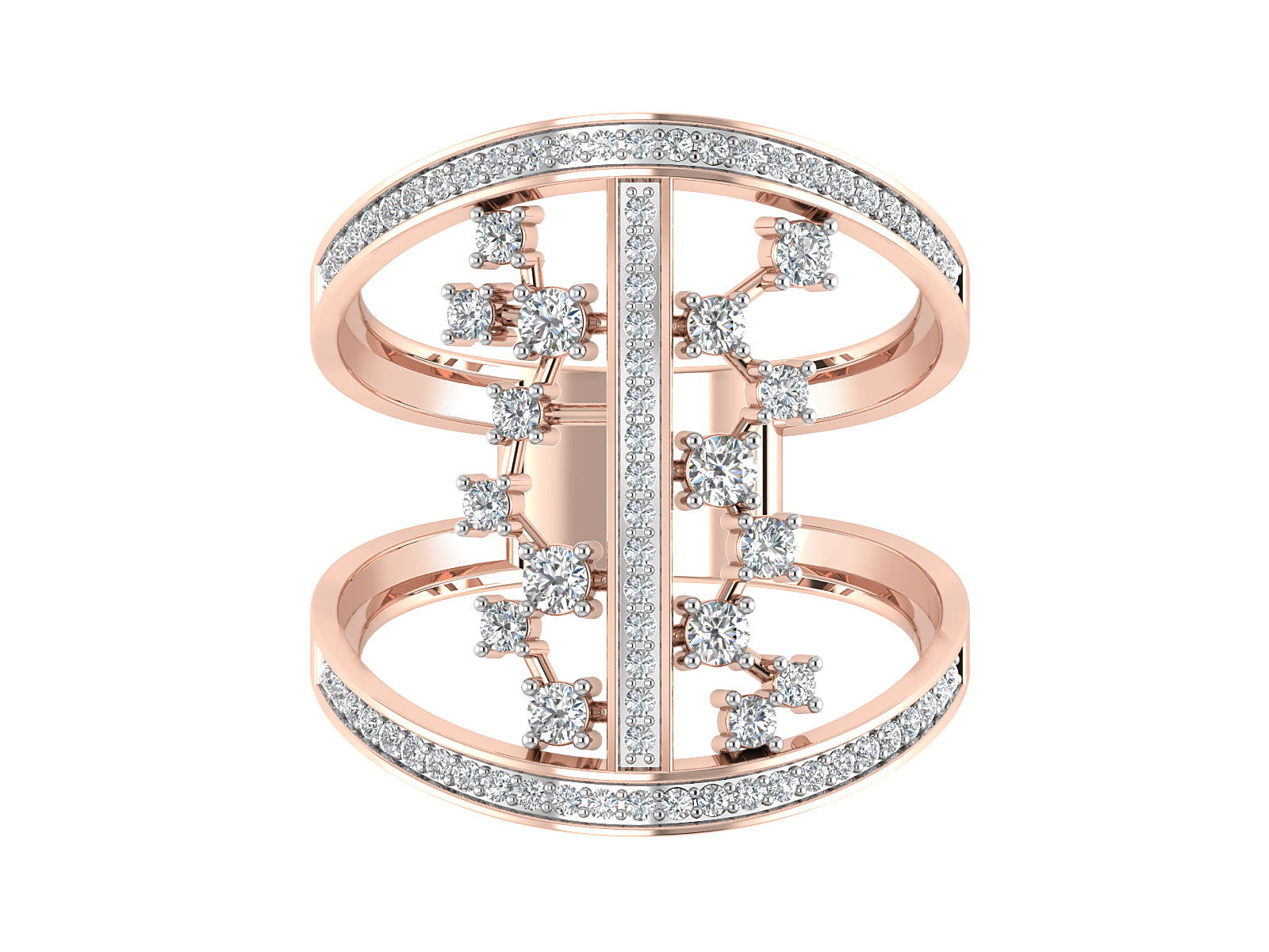 Sparking Cage Diamond Ring