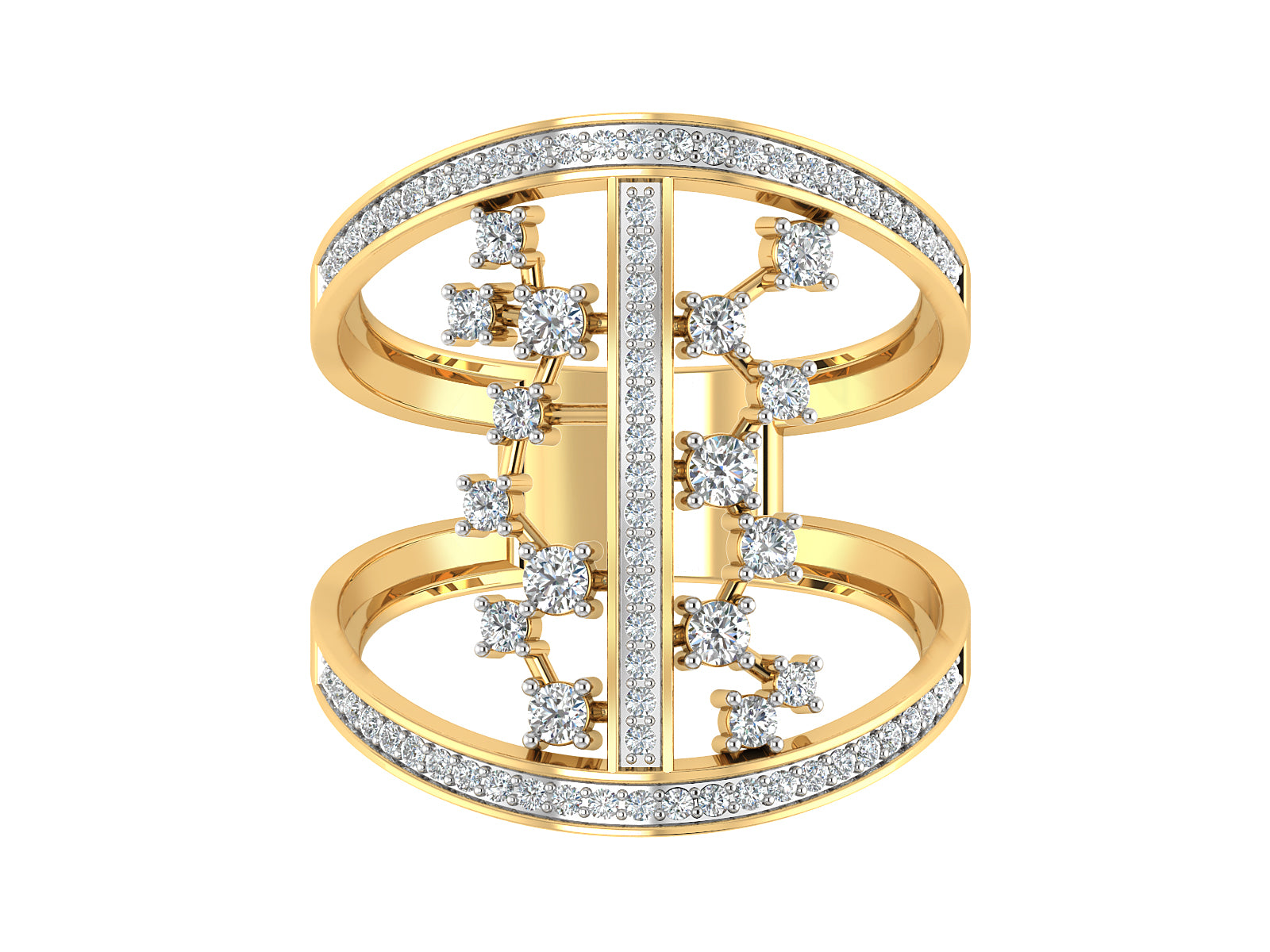 Sparking Cage Diamond Ring