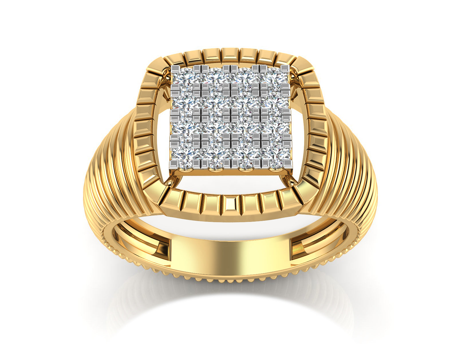 Luxury Square Diamond Statement Ring