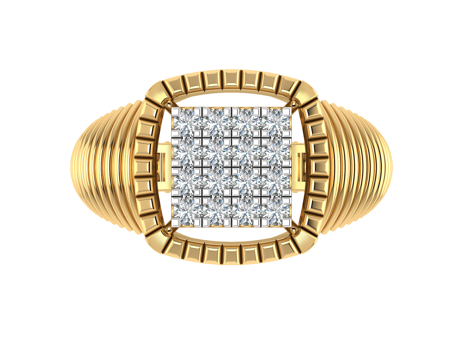 Luxury Square Diamond Statement Ring