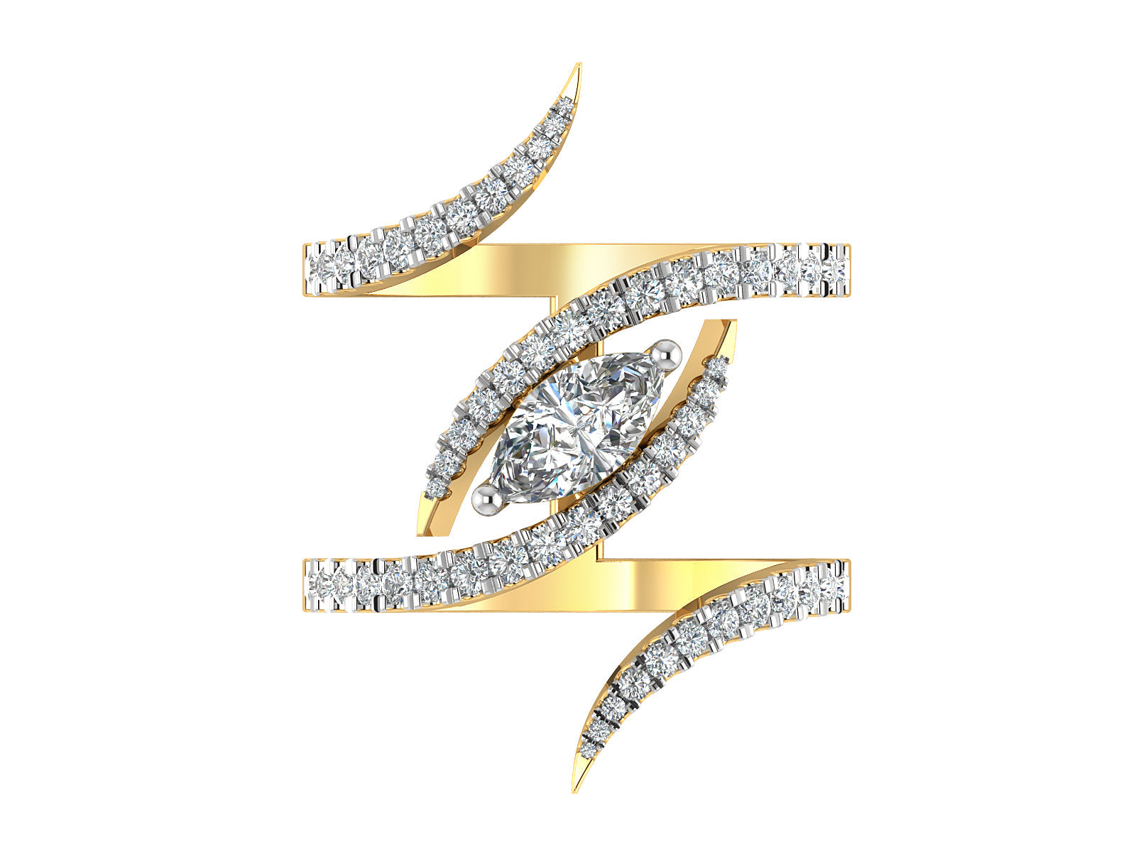 Spiral Marquise Diamond ring