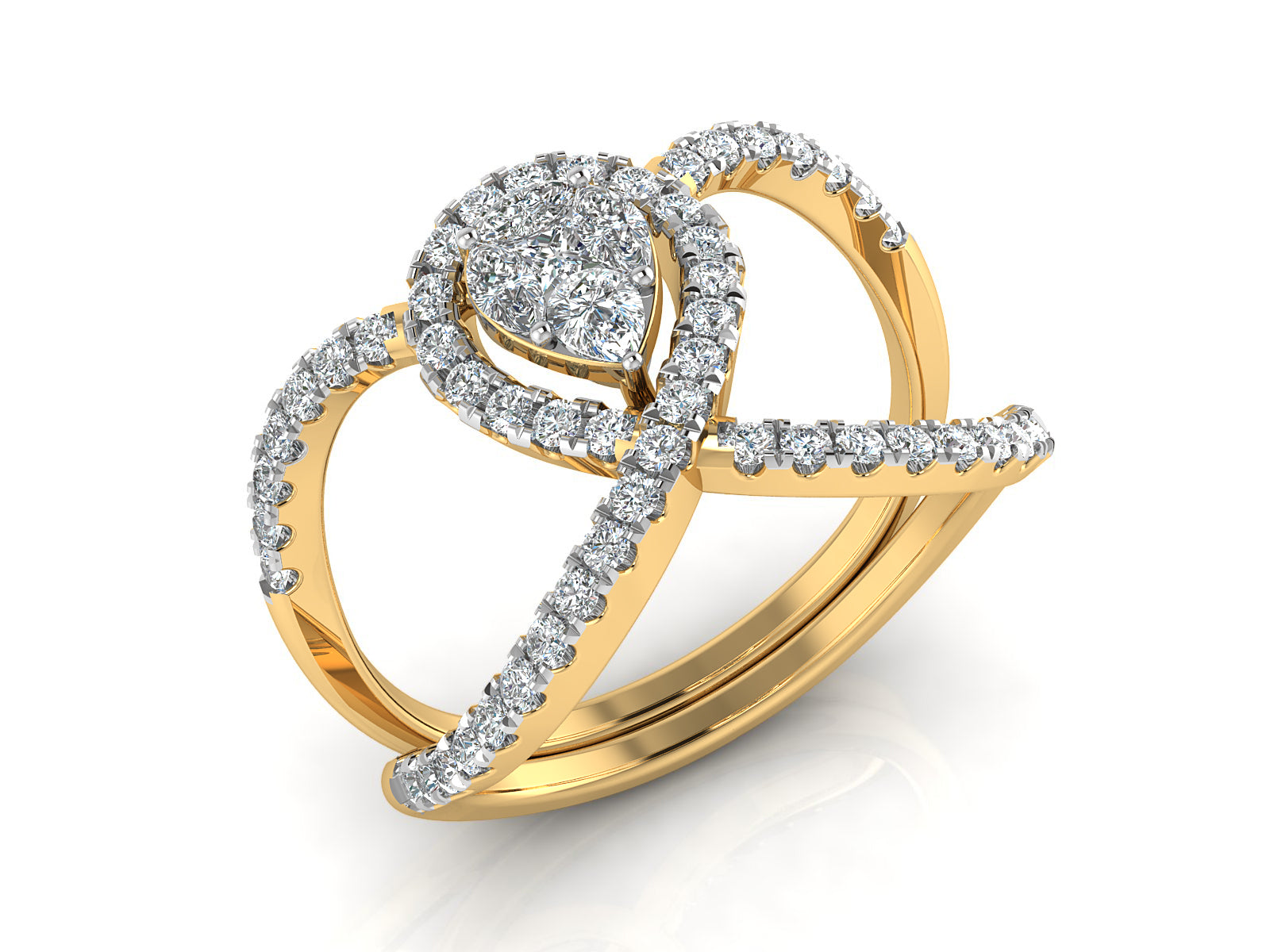 Illusion Pear Lab Grown Diamond Ring