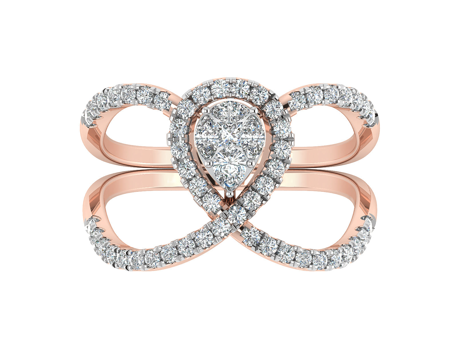 Illusion Pear Lab Grown Diamond Ring