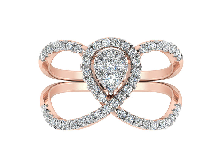 Illusion Pear Lab Grown Diamond Ring