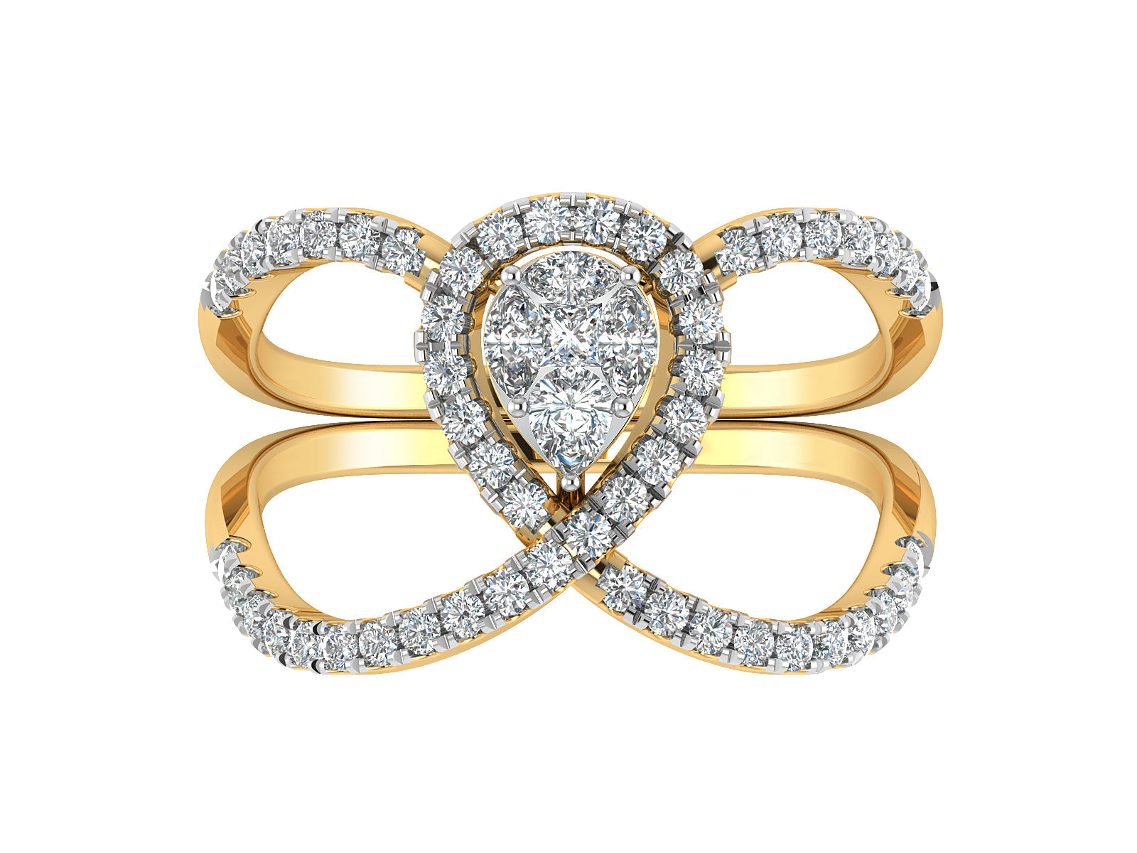 Illusion Pear Lab Grown Diamond Ring