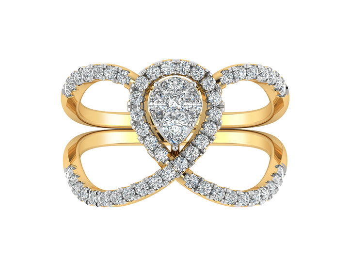 Illusion Pear Lab Grown Diamond Ring