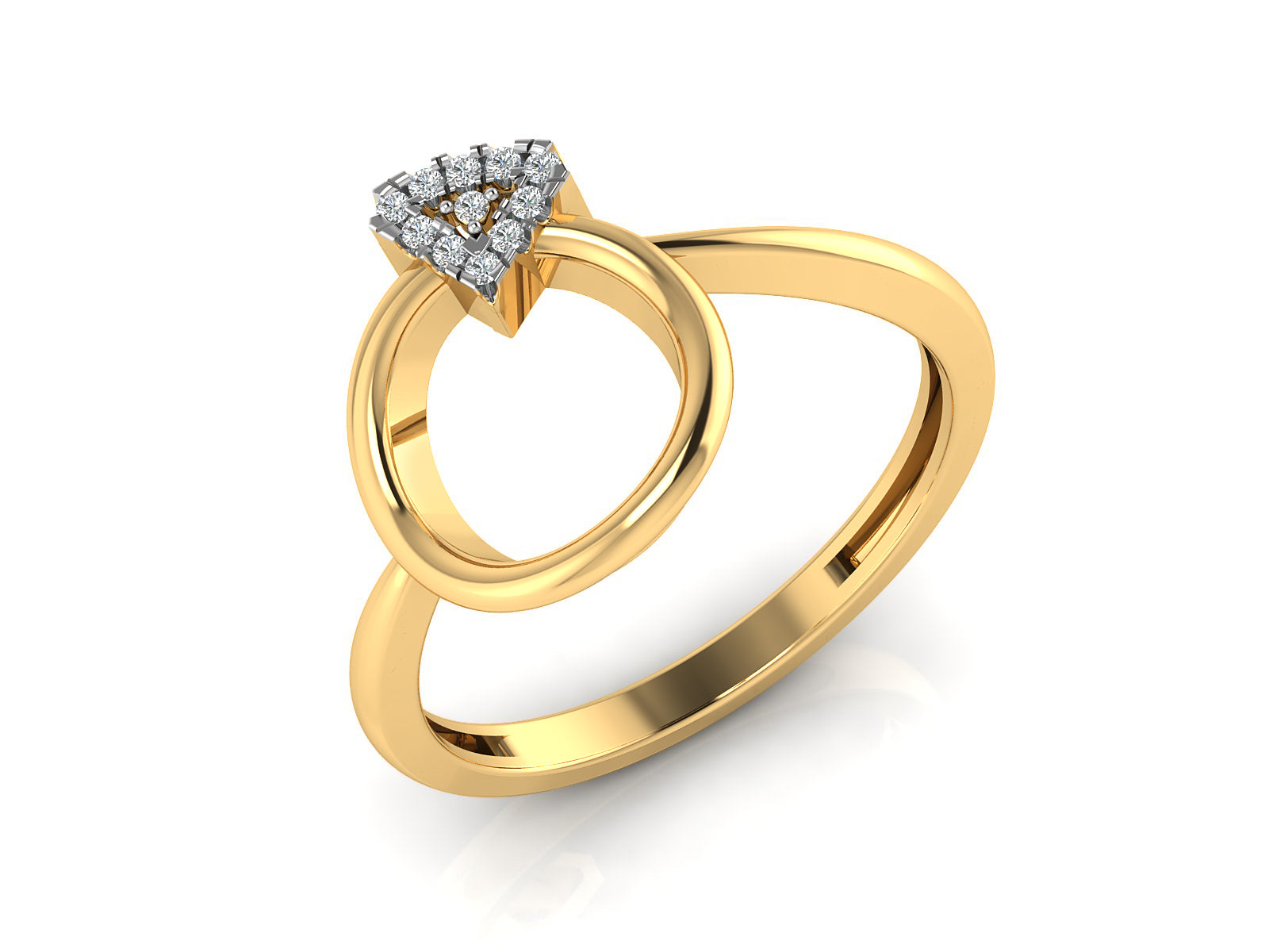 Unique Circle & Triangle Diamond Ring