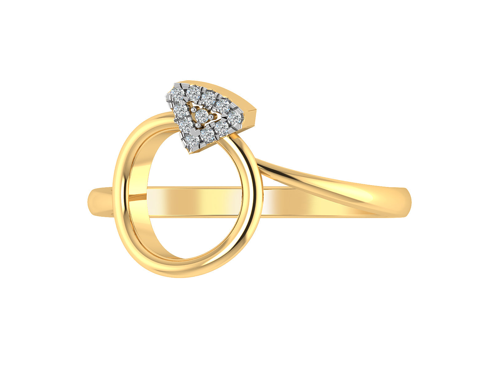 Unique Circle & Triangle Diamond Ring