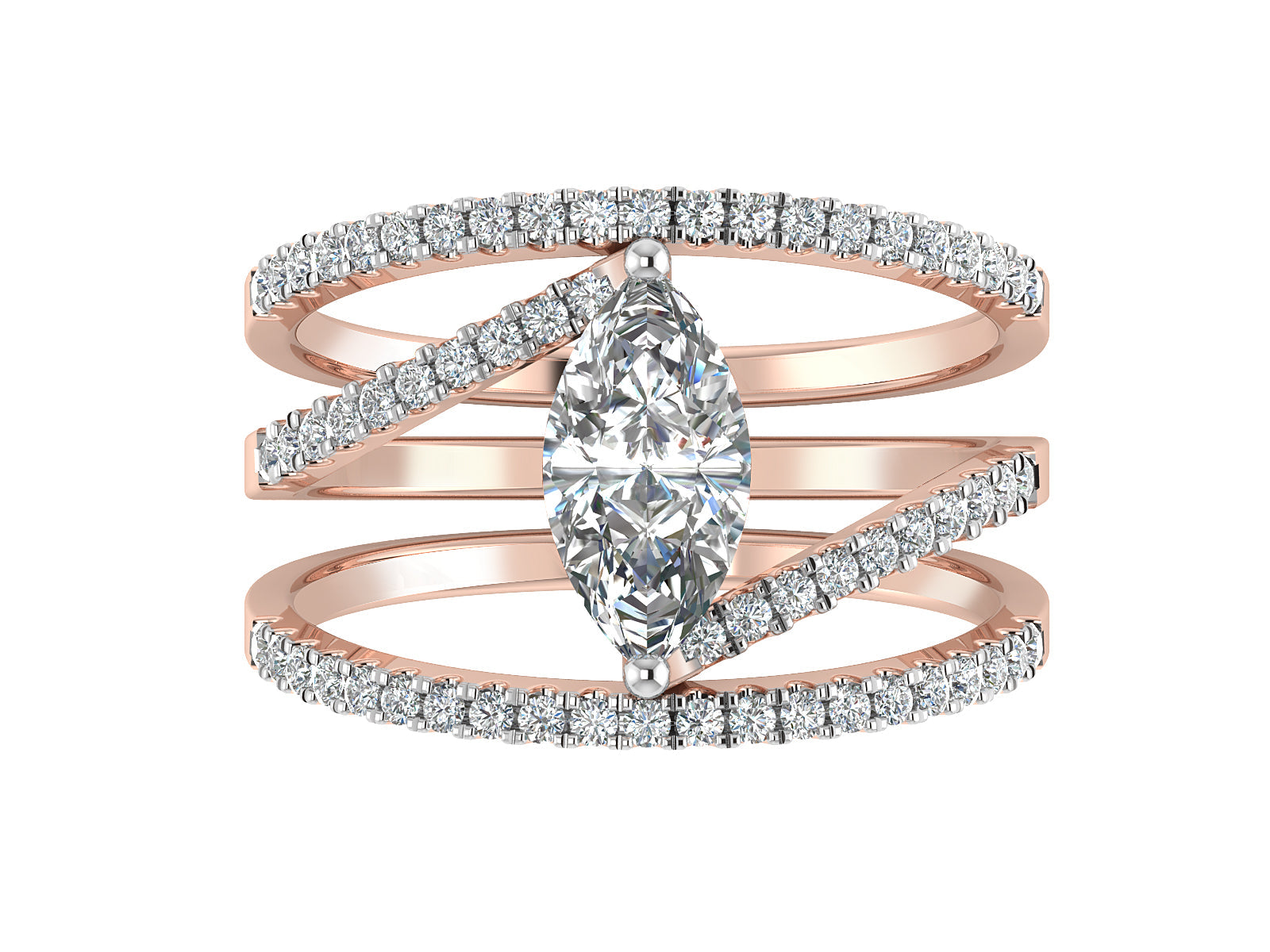 Eternal Spark – Marquise Diamond Multi-Band Ring