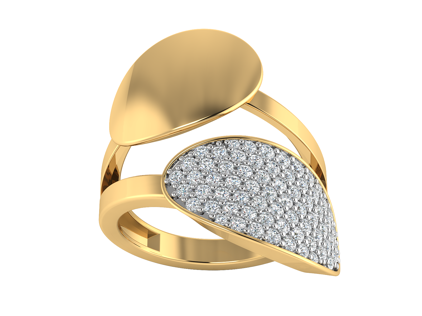 Contemporary Twin Diamond Ring
