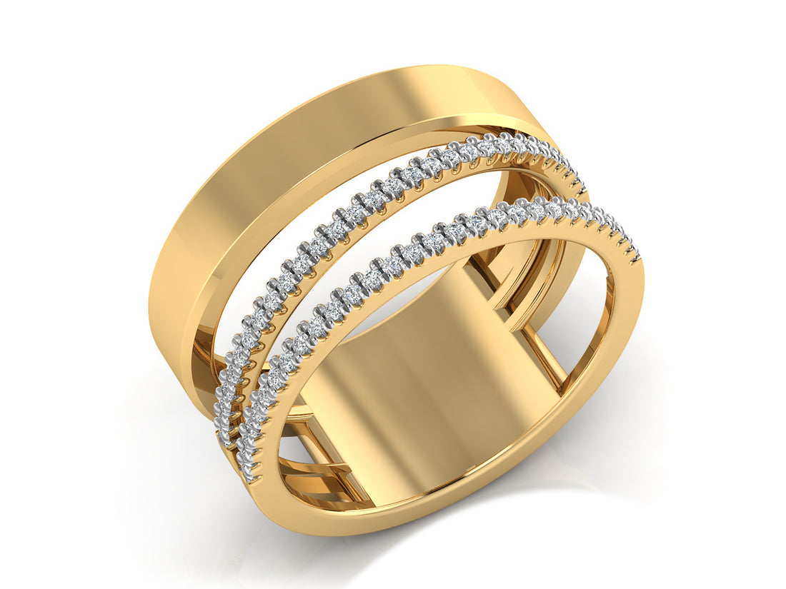 Elegant Wide Band Diamond Ring