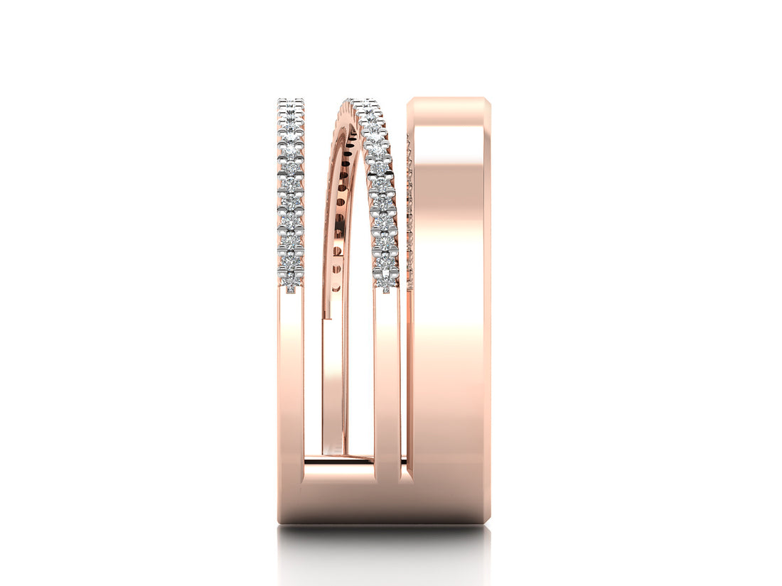 Elegant Wide Band Diamond Ring