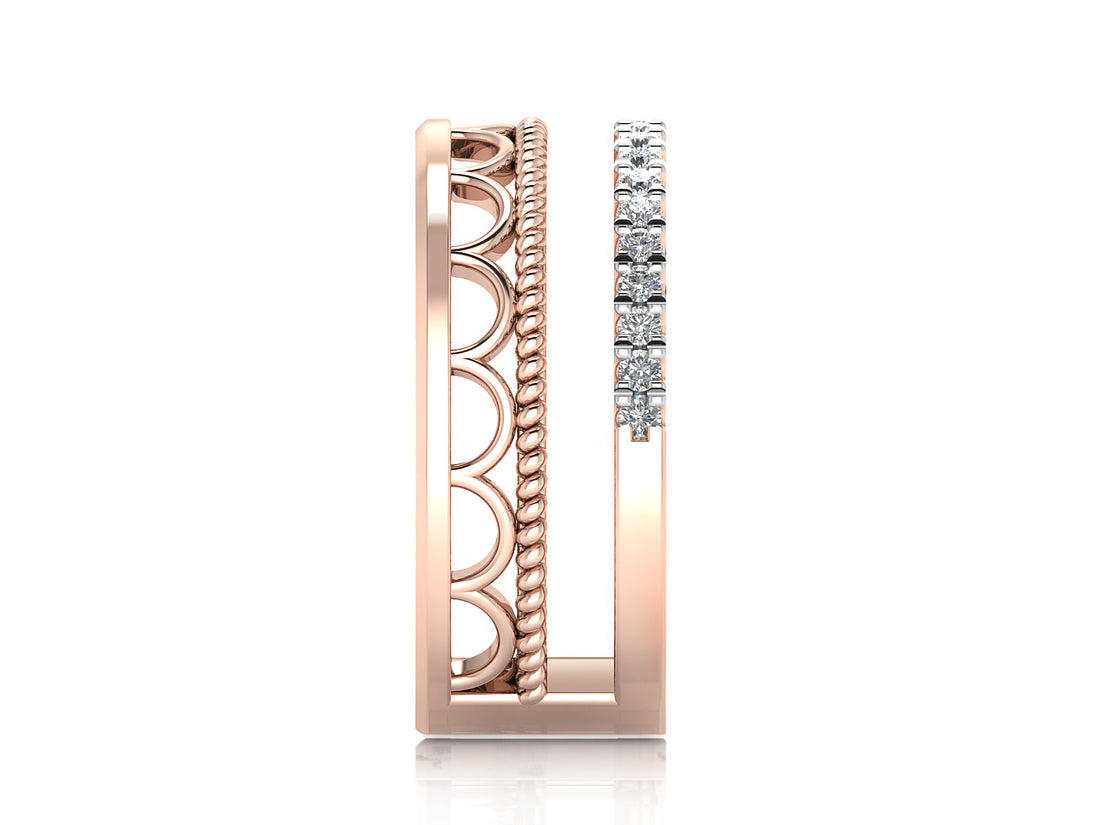 Modern Filigree Diamond Ring