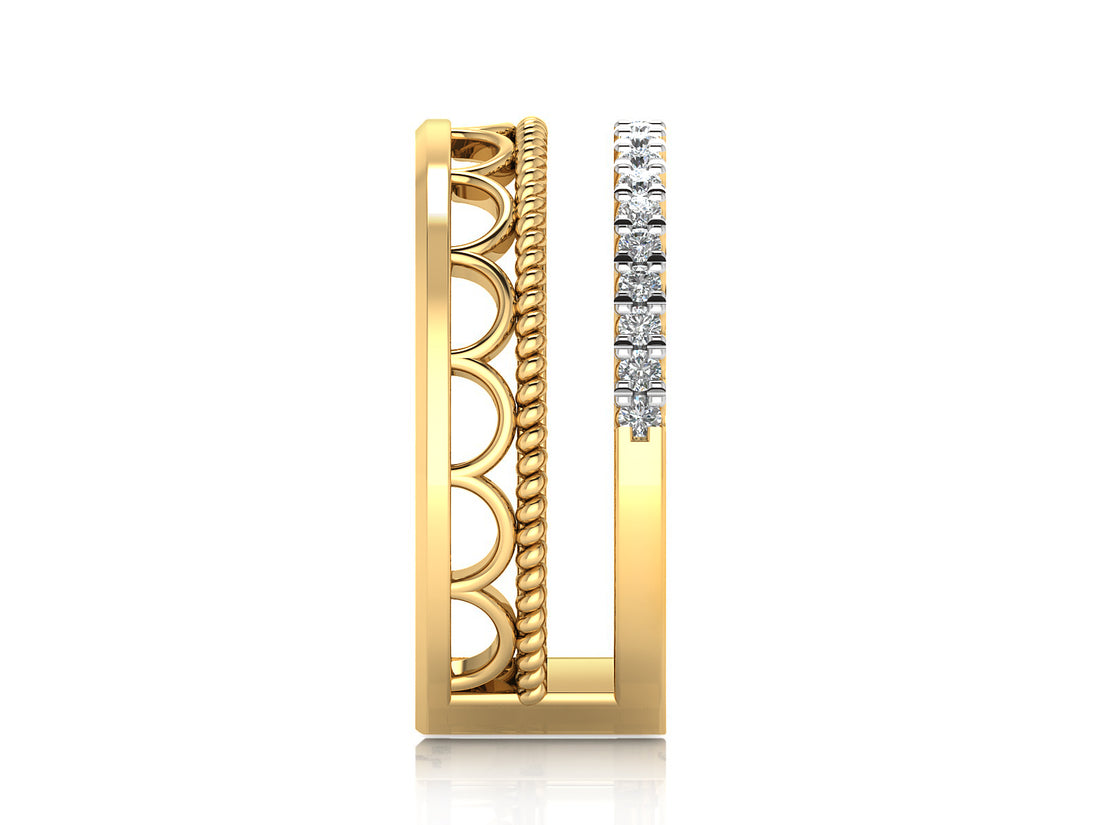 Modern Filigree Diamond Ring