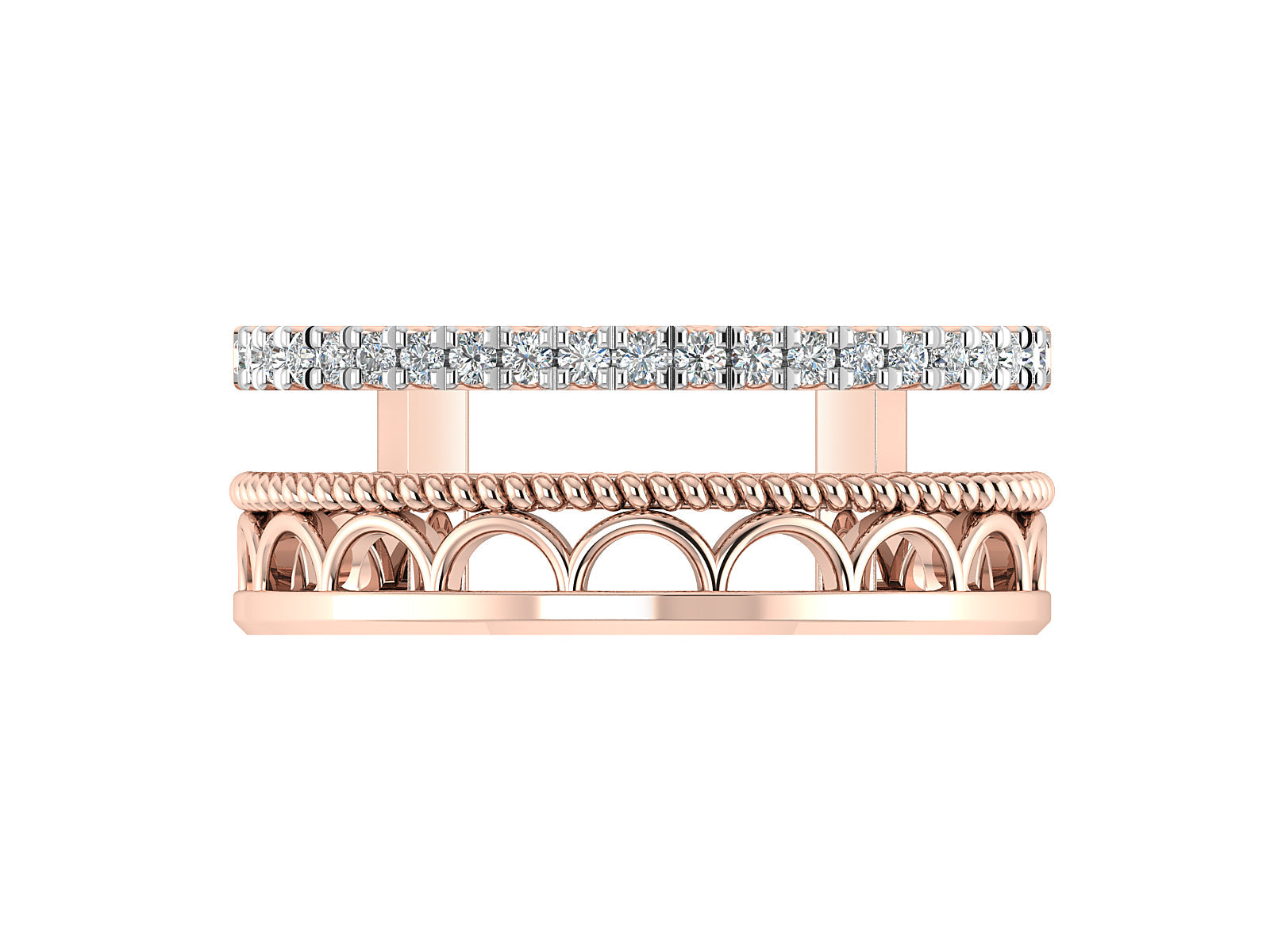 Modern Filigree Diamond Ring