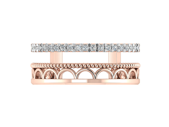 Modern Filigree Diamond Ring