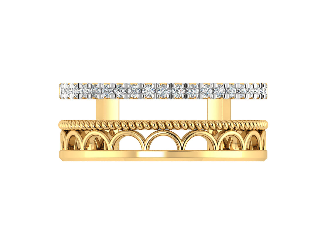 Modern Filigree Diamond Ring