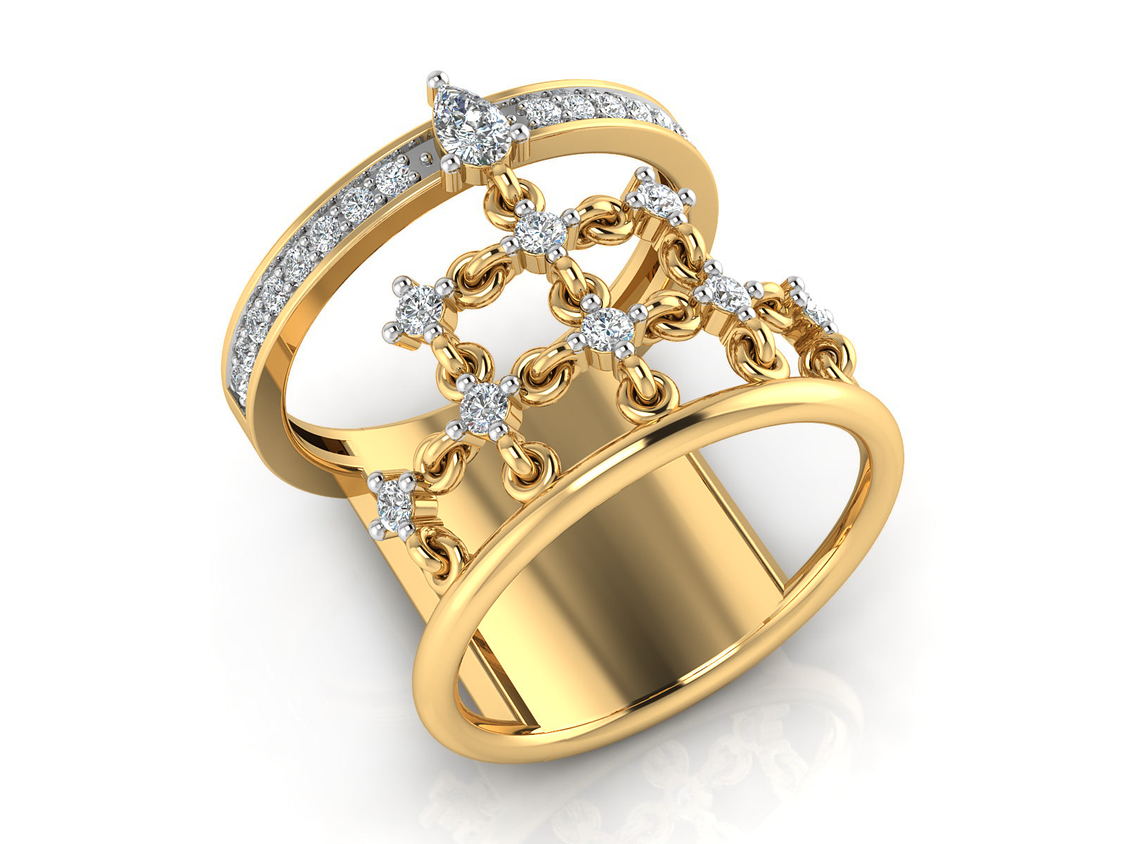 Artistic Diamond Band with Intricate Detailing