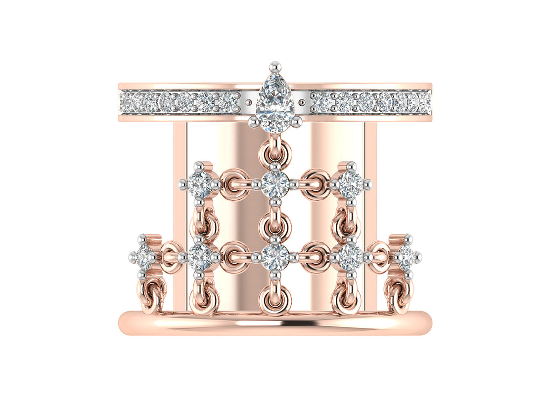 Artistic Diamond Band with Intricate Detailing