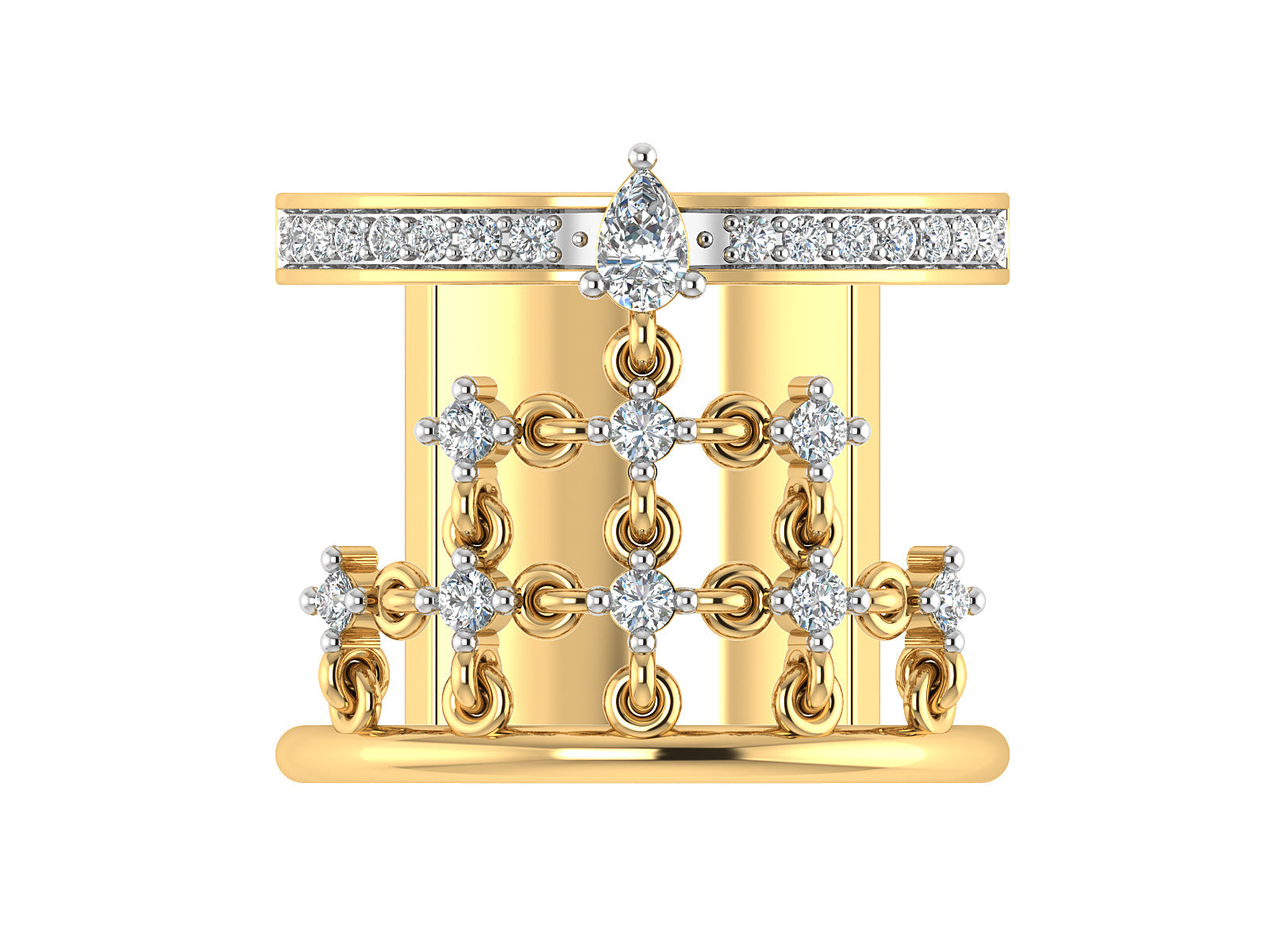 Artistic Diamond Band with Intricate Detailing