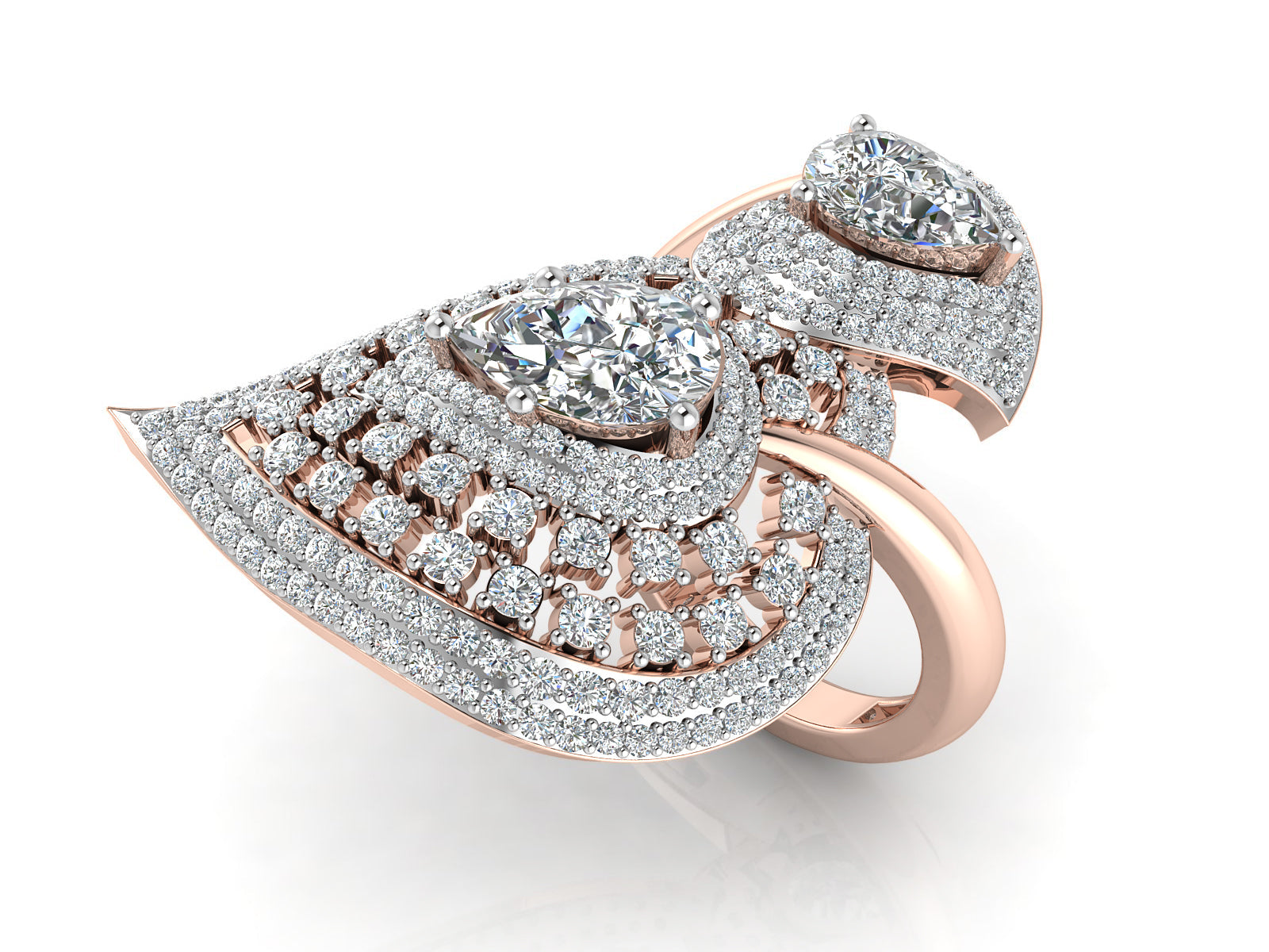 Twin Flame Diamond Ring