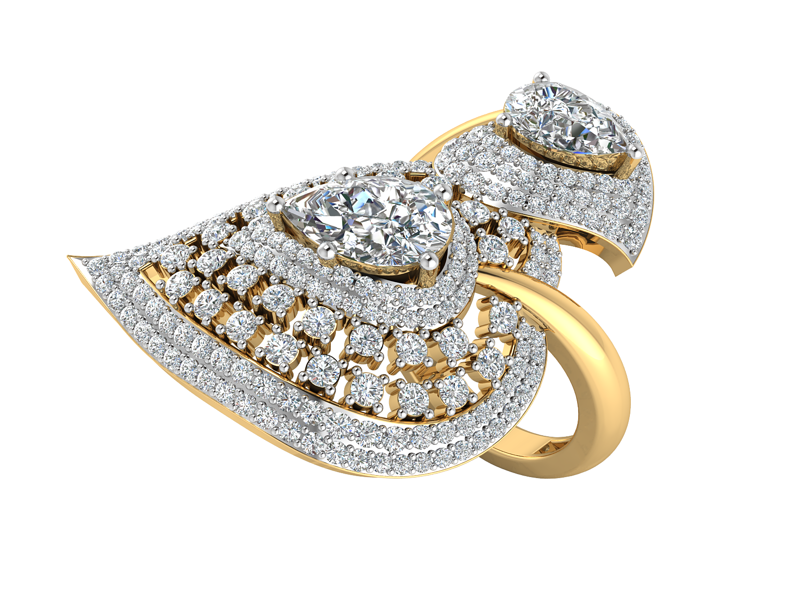 Twin Flame Diamond Ring