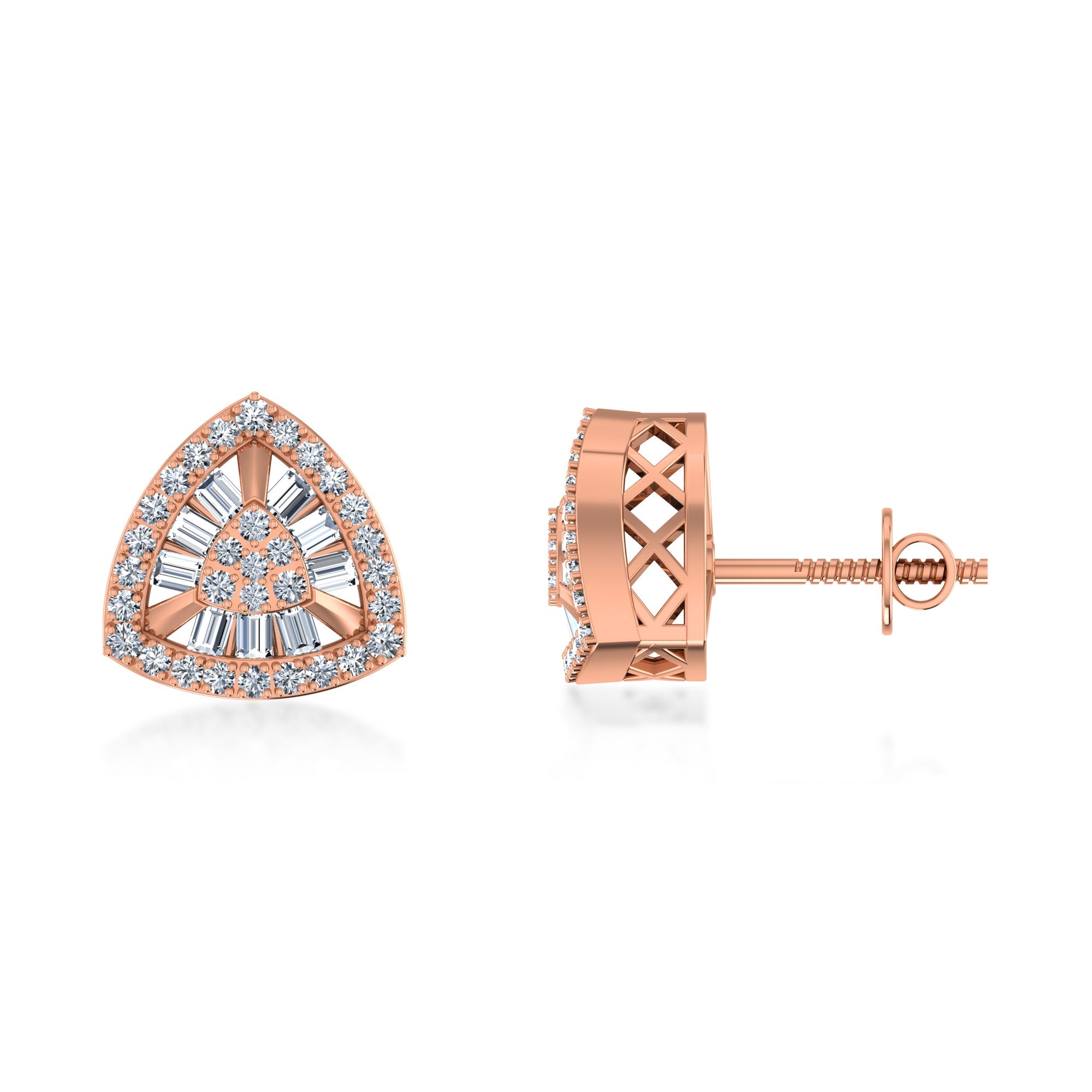 Triangular Lab Grown Diamond with Baguette Accents 3