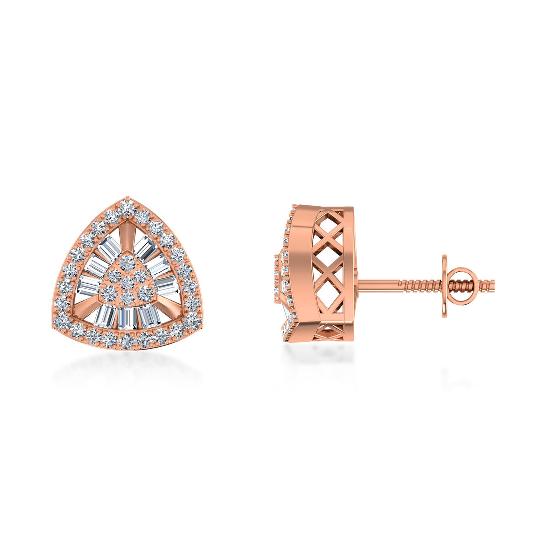 Triangular Lab Grown Diamond with Baguette Accents 3