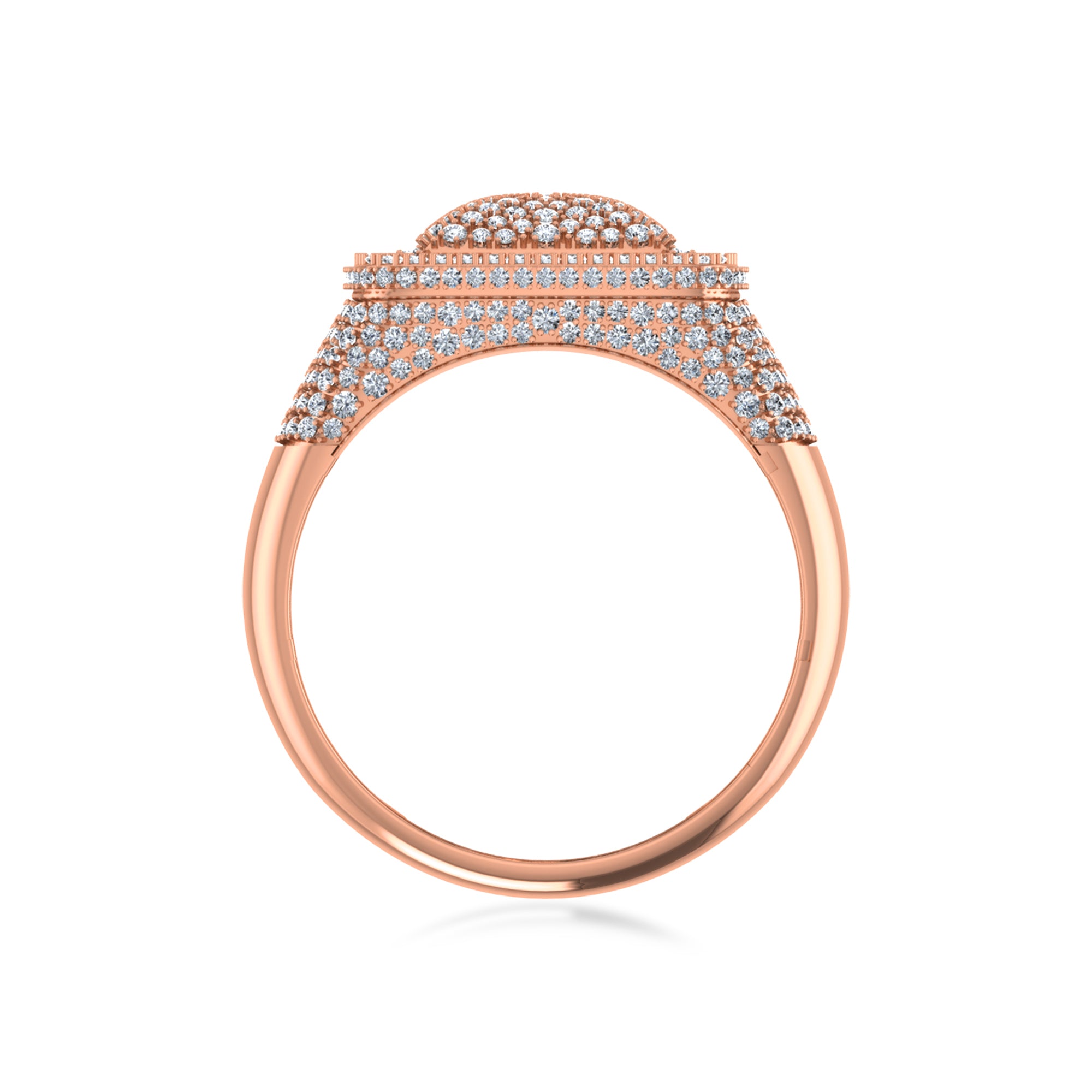 Royal Square Lab Grown Diamond Ring | Baguette & Round Cluster Luxury Design