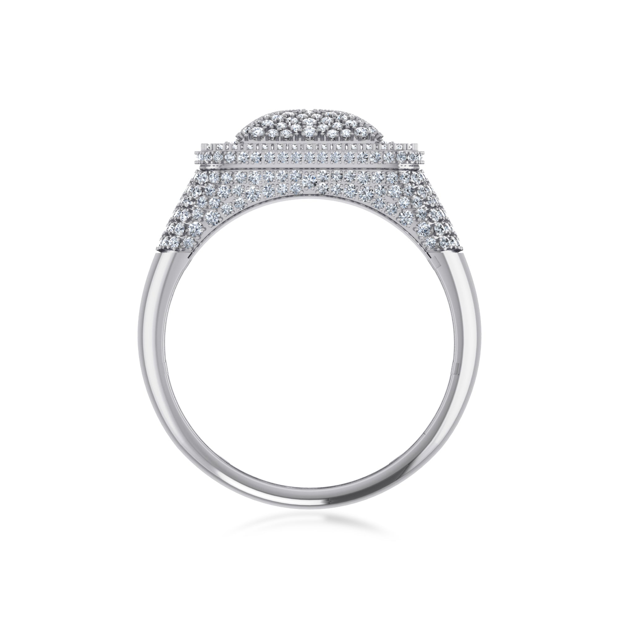 Royal Square Lab Grown Diamond Ring | Baguette & Round Cluster Luxury Design