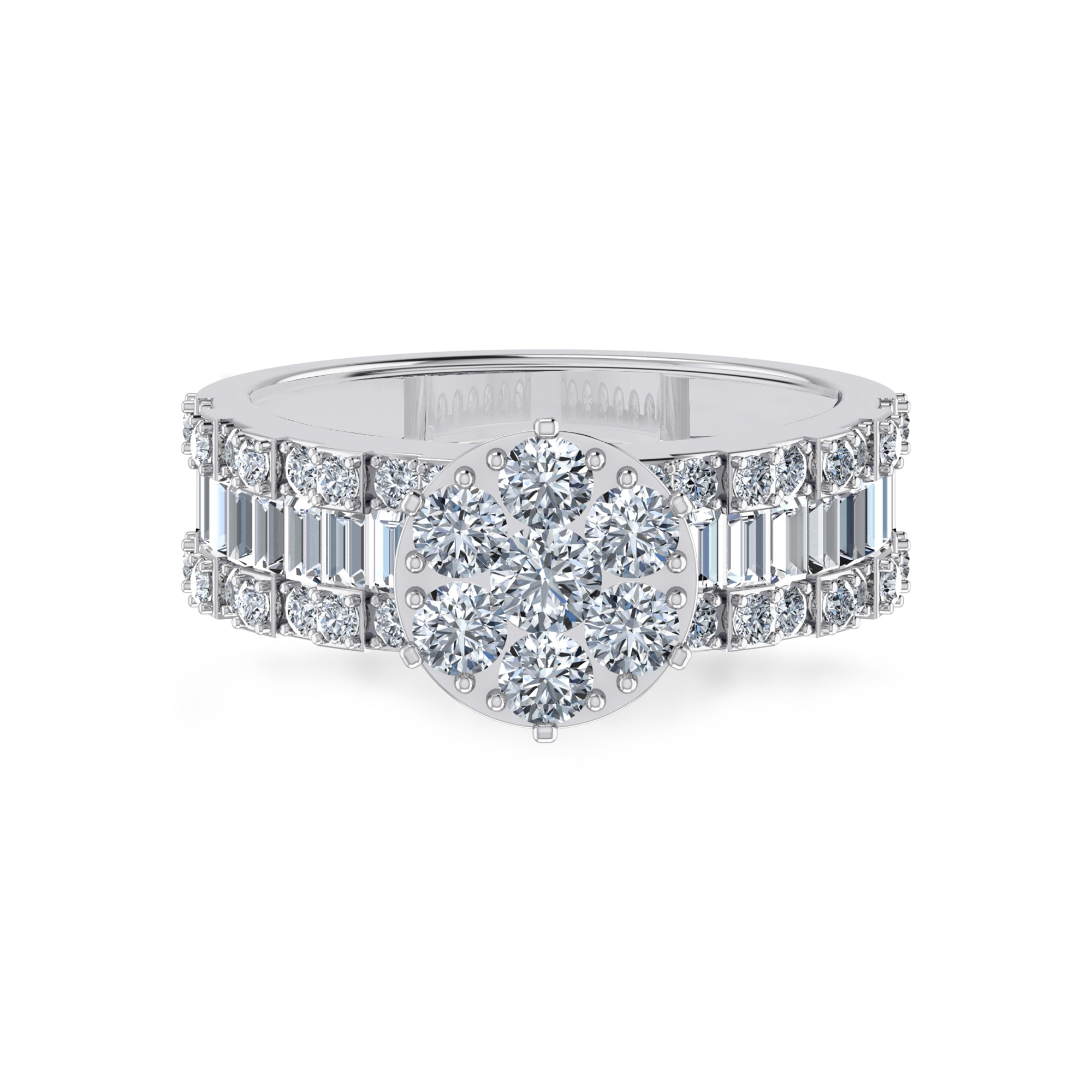 Floral Cluster Diamond Ring