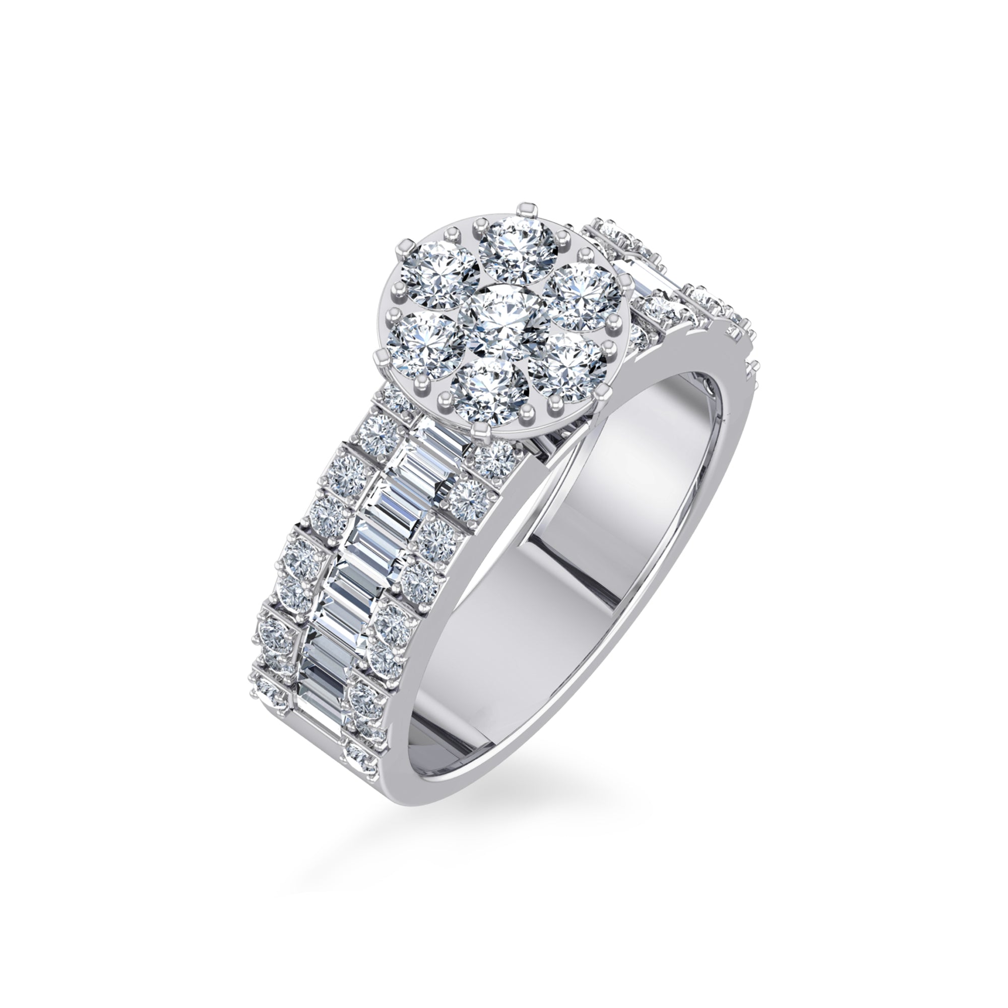 Floral Cluster Diamond Ring