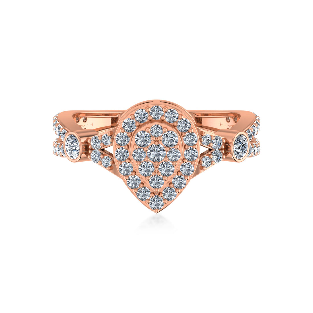 Lab Grown Diamond Pear Cluster Ring