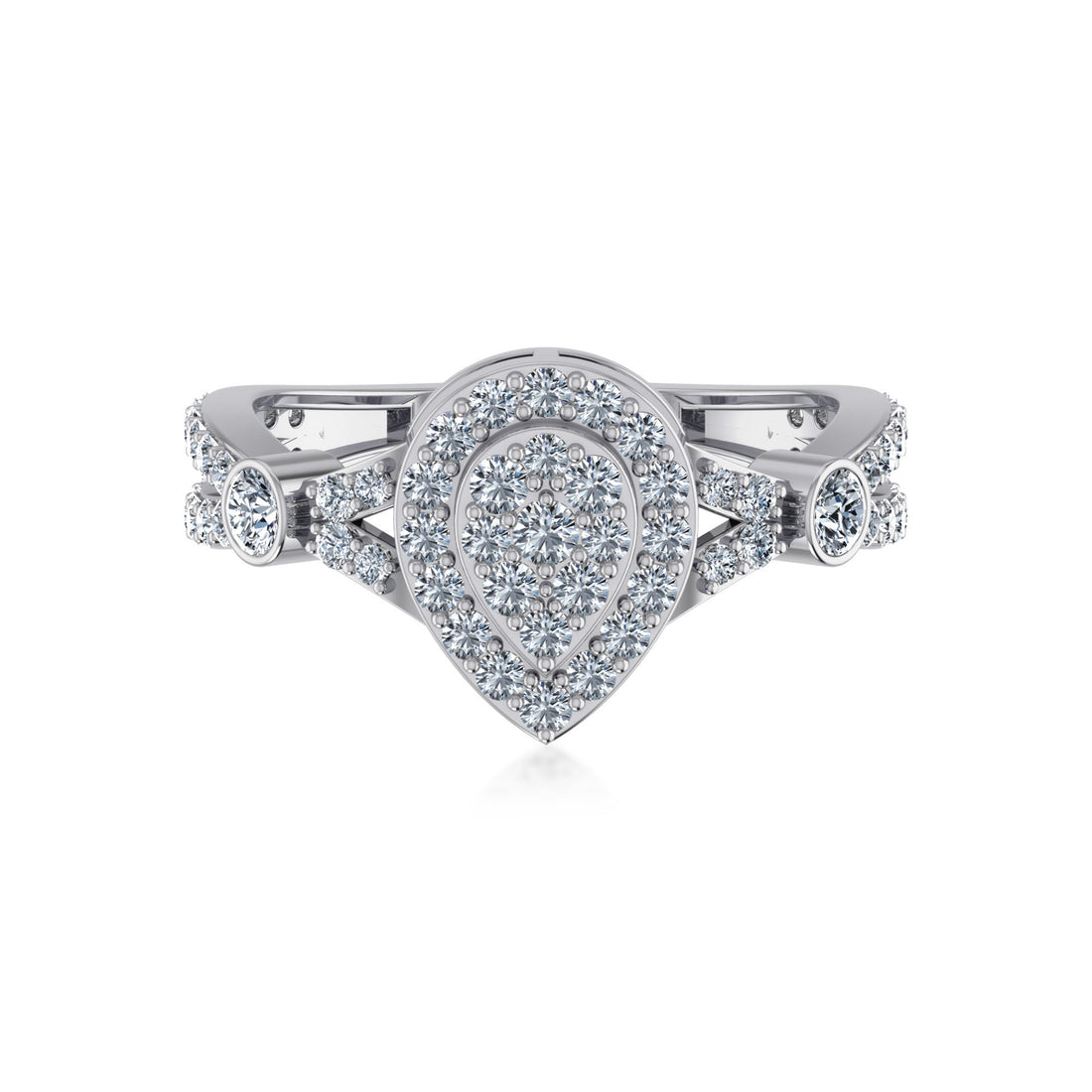 Lab Grown Diamond Pear Cluster Ring