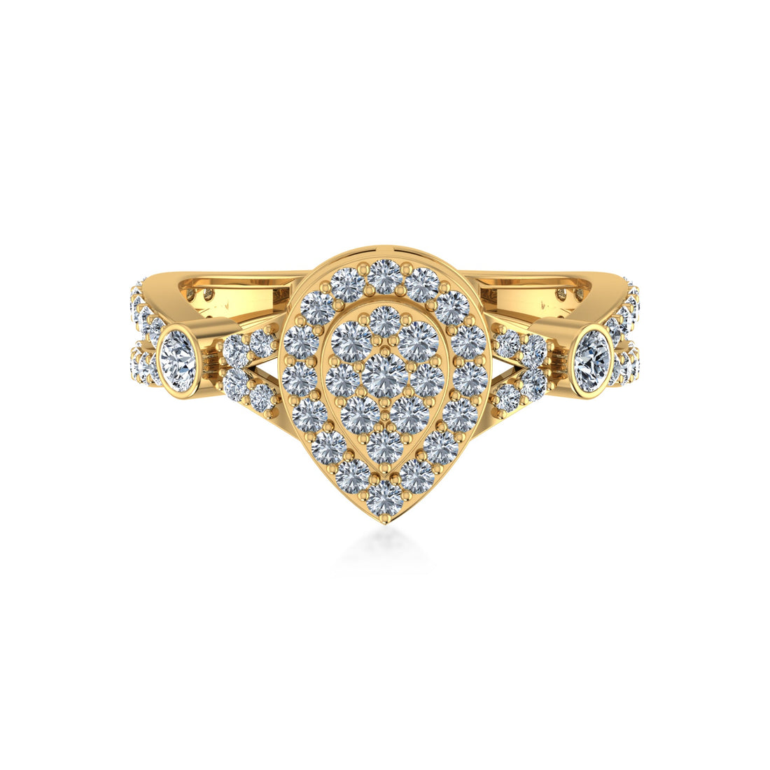 Lab Grown Diamond Pear Cluster Ring