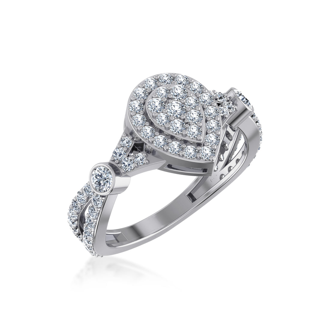 Lab Grown Diamond Pear Cluster Ring