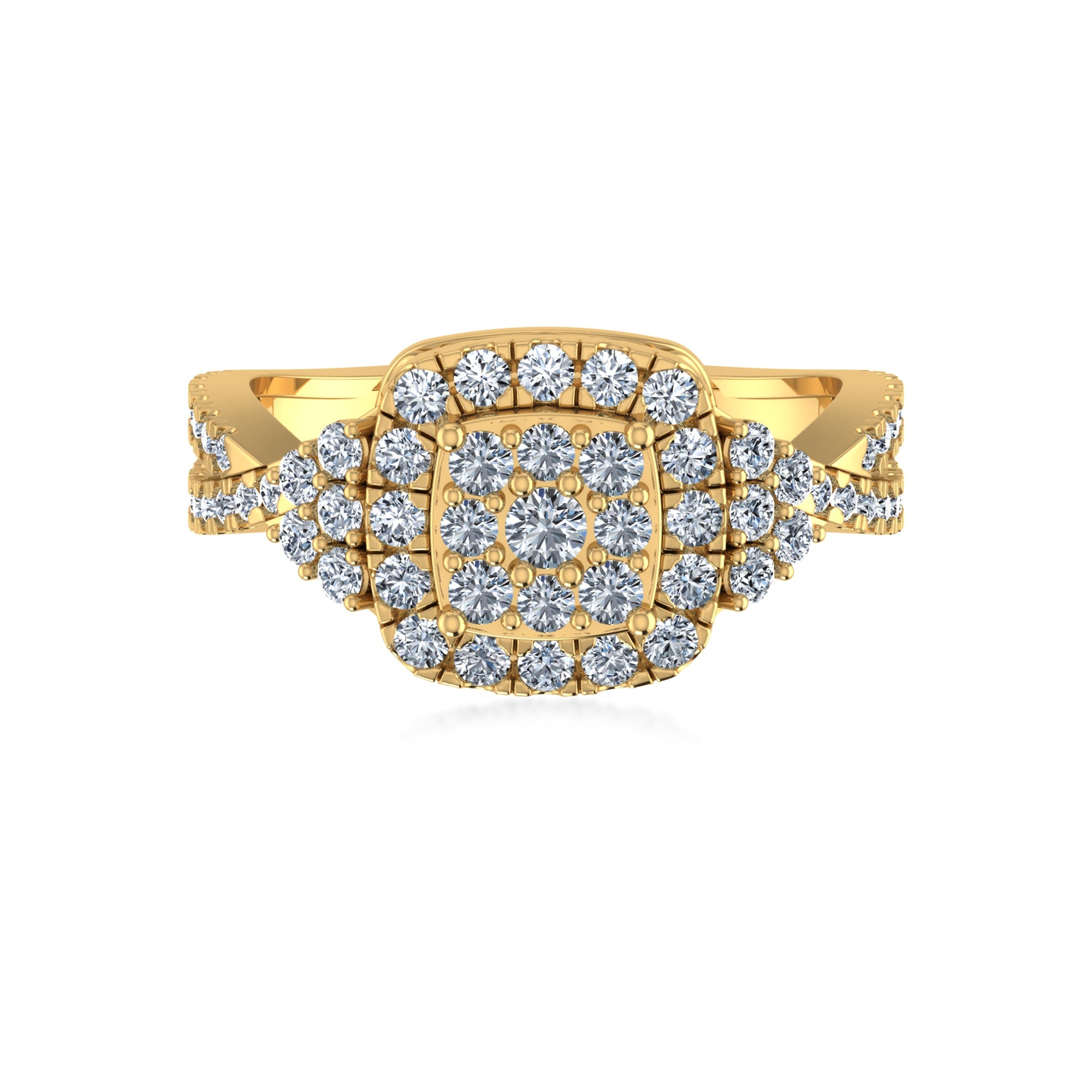 Square Halo Lab Diamond Ring
