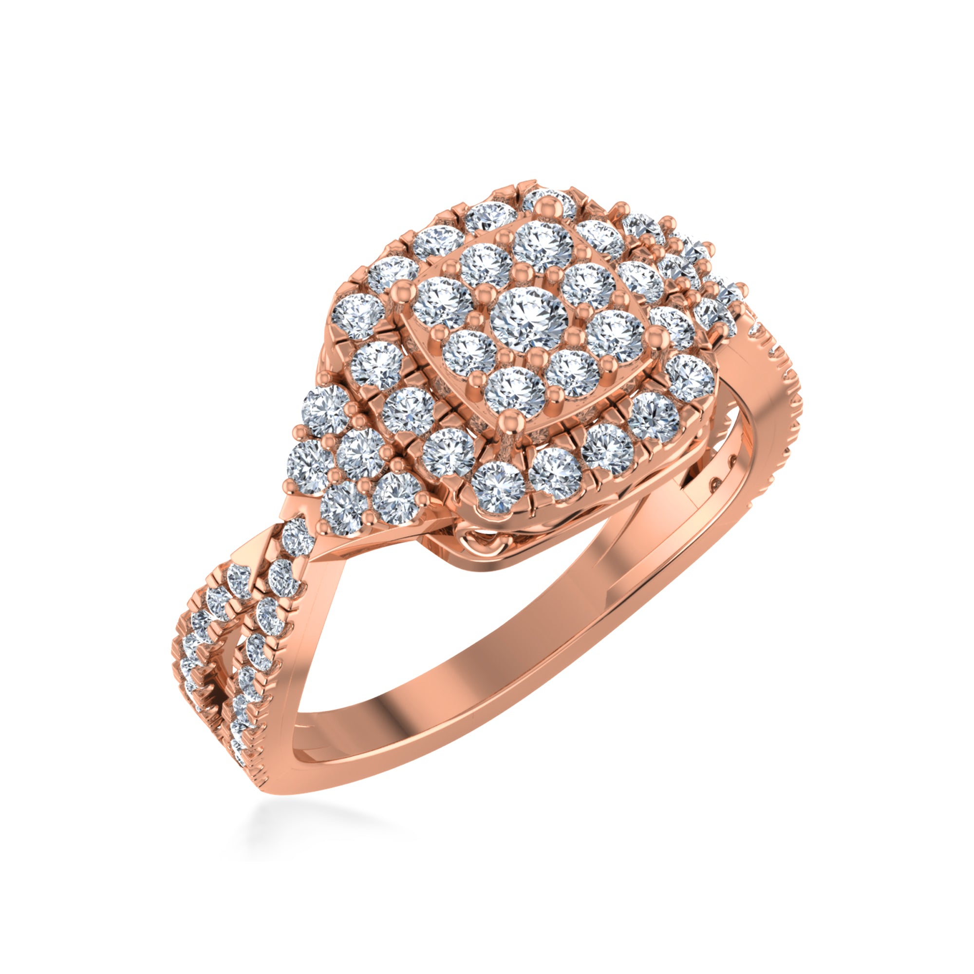 Square Halo Lab Diamond Ring