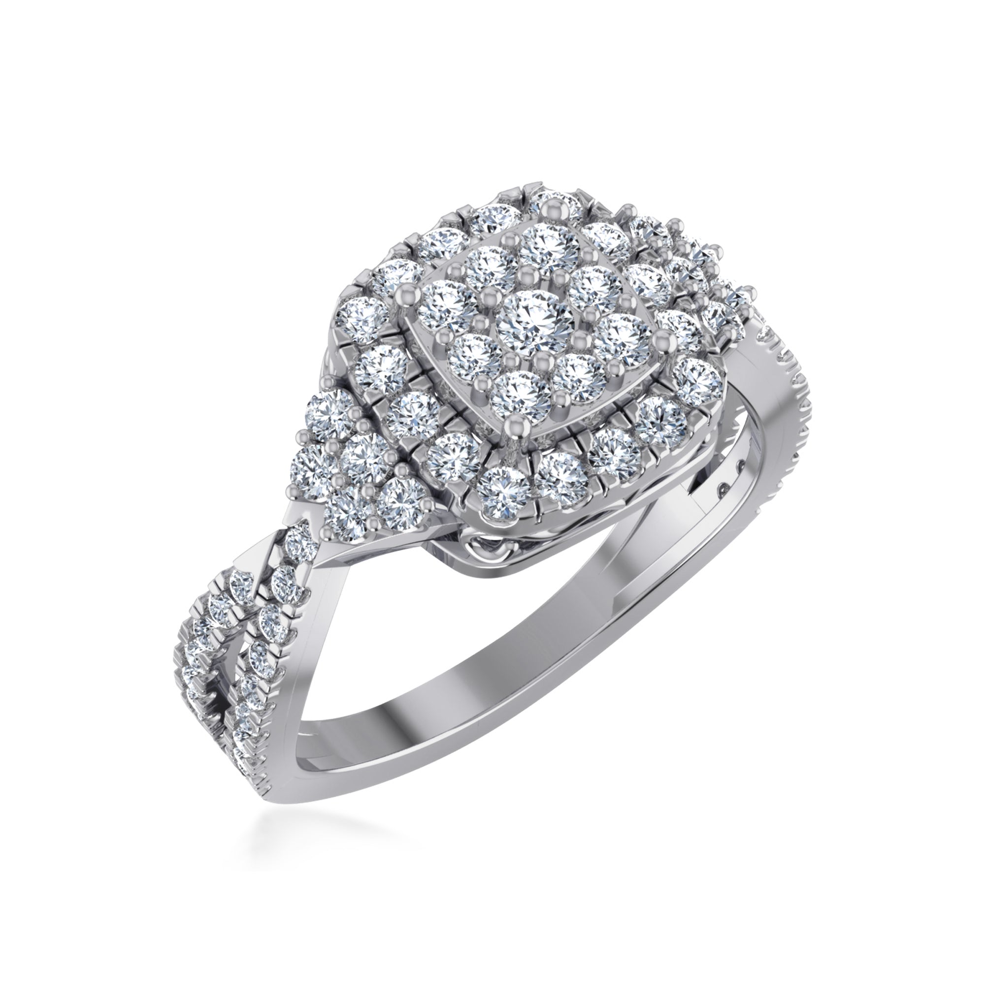 Square Halo Lab Diamond Ring