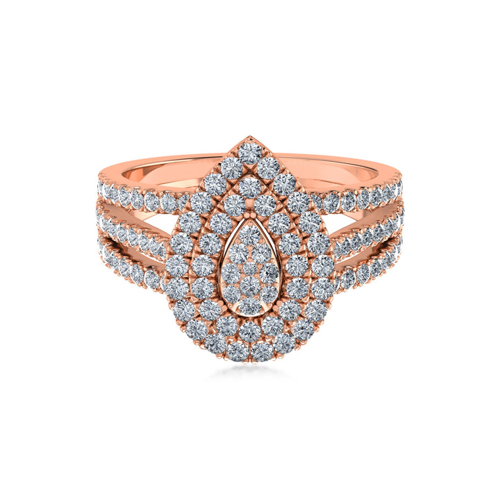 Imperial Drop Double Halo Lab Diamond Ring