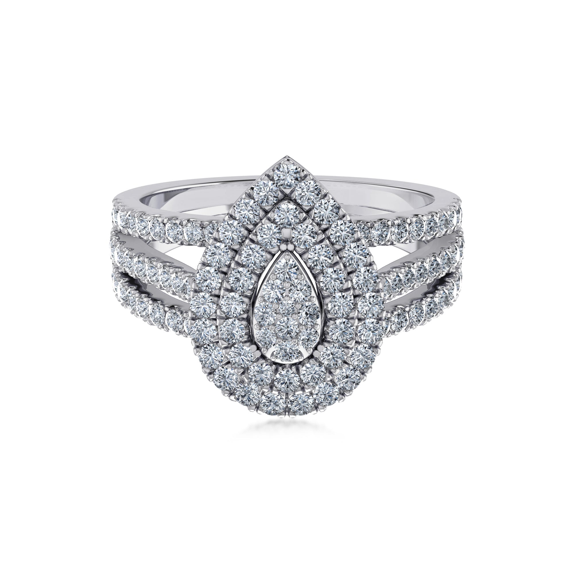 Imperial Drop Double Halo Lab Diamond Ring