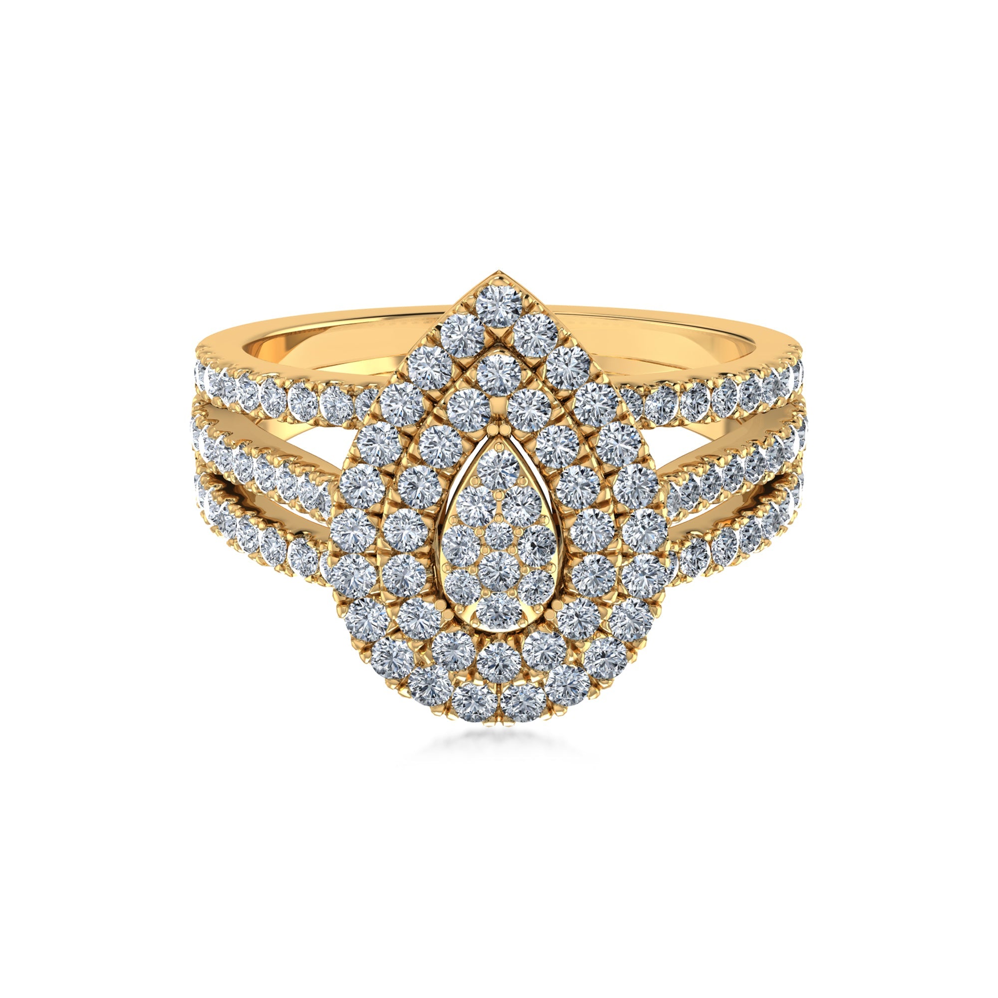 Imperial Drop Double Halo Lab Diamond Ring
